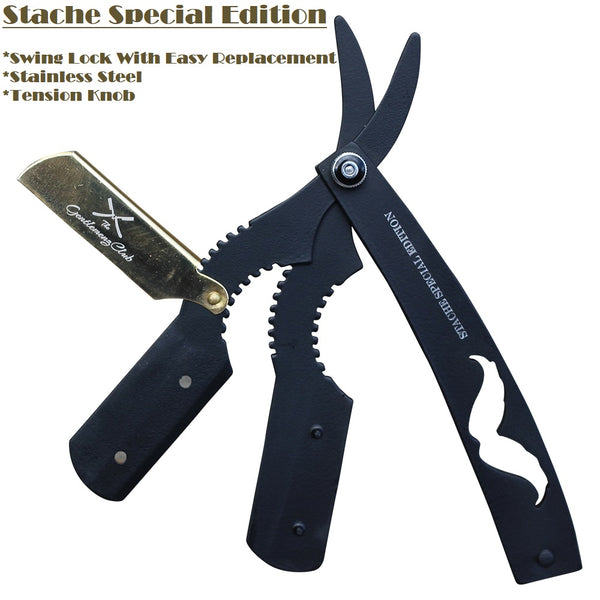 Professional Barber Straight Edge Razor - STACHE EDITION -