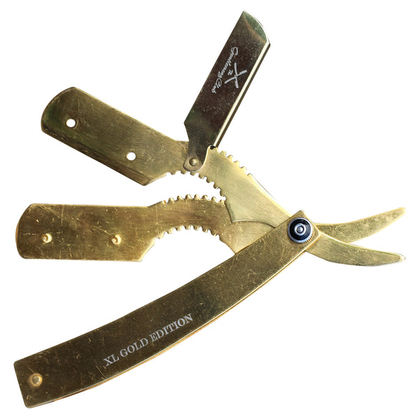 GOLD METALLIC Professional Barber Straight Edge Razor