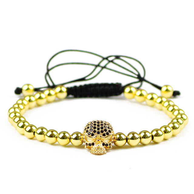 Men's Gold Skull Bracelet