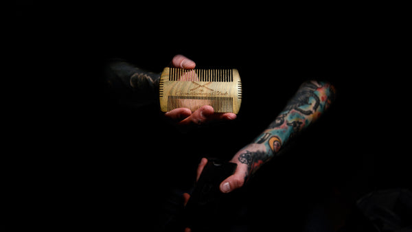 Hand Made Sandalwood Scent Beard Comb - Hatchet style, 4 Styling Sides