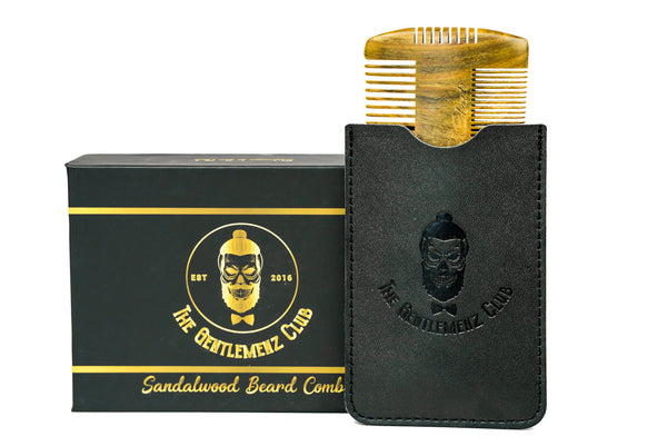 Hand Made Sandalwood Scent Beard Comb - Hatchet style, 4 Styling Sides