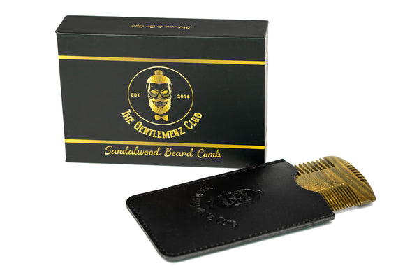 Hand Made Sandalwood Scent Beard Comb - Hatchet style, 4 Styling Sides