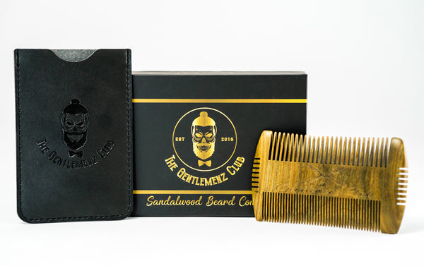 Hand Made Sandalwood Scent Beard Comb - Hatchet style, 4 Styling Sides