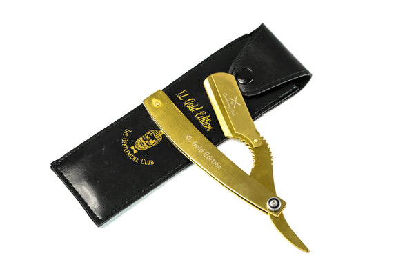 GOLD METALLIC Professional Barber Straight Edge Razor