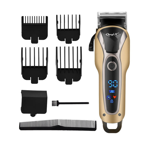 Professional WIRELESS Hair Trimmer Electric Hair Clipper LED Display Hair Cutting Machine
