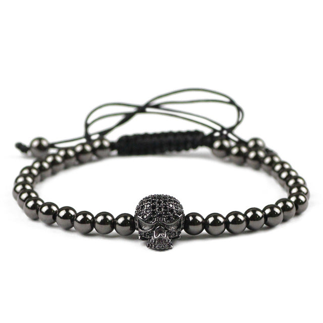 Men's Black Skull Bracelet