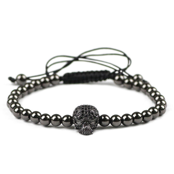 Men's Black Skull Bracelet