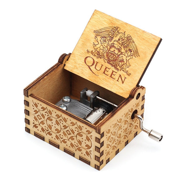 Wooden Hand-cranked Music Box Queen Bohemian Rhapsody