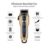 Professional WIRELESS Hair Trimmer Electric Hair Clipper LED Display Hair Cutting Machine